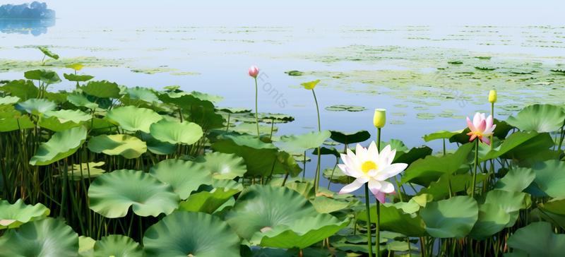 满池子的荷花荷叶自然美景背景图,高清,摄影图,摄影图片,图片大全,摄影图免费下载